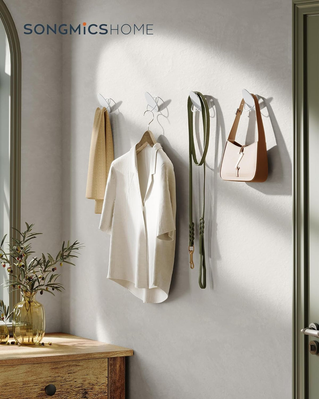 Fali fogas 4 db, falra szerelhető, fehér-VASBÚTOR