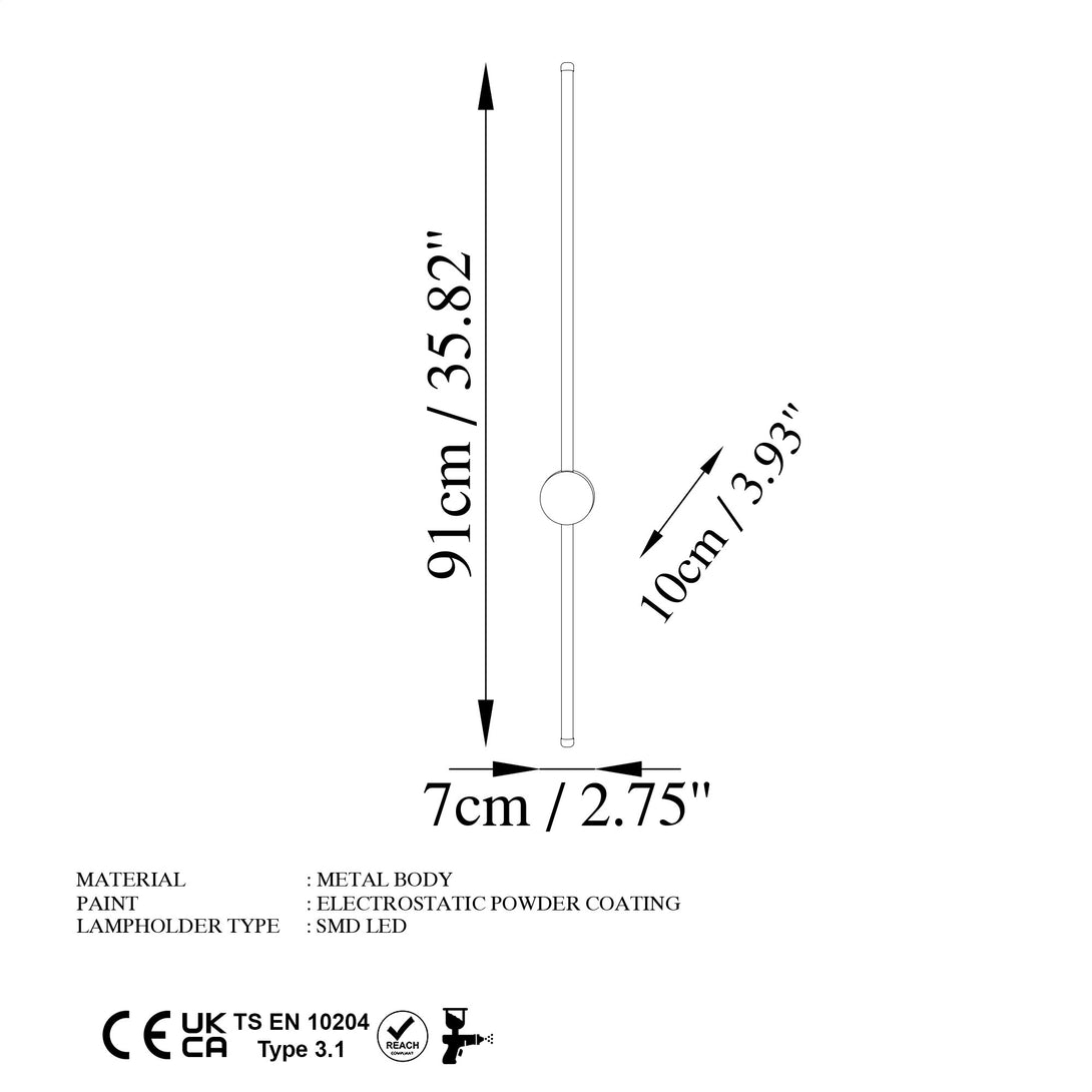 Fali lámpa, Sword - 13487-VASBÚTOR