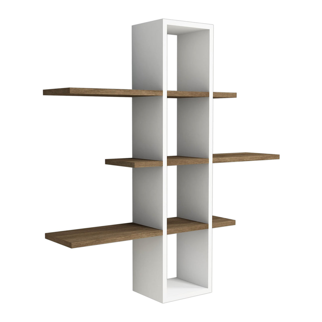 Fali polc Ardo - Walnut, White-VASBÚTOR