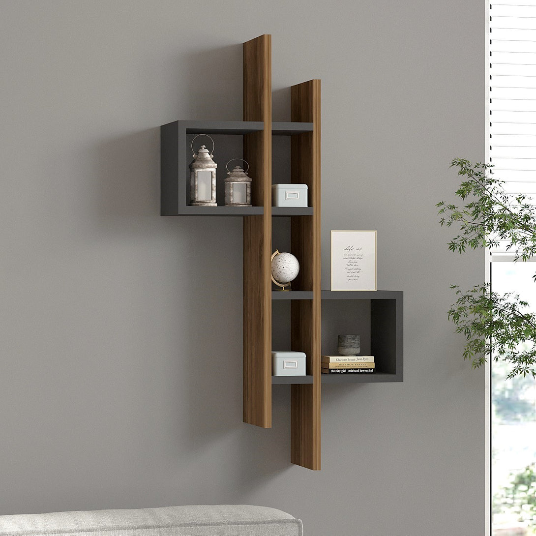 Fali polc Emse - Oak, Anthracite-VASBÚTOR