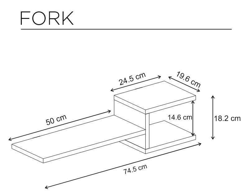 Fali polc Fork - White-VASBÚTOR