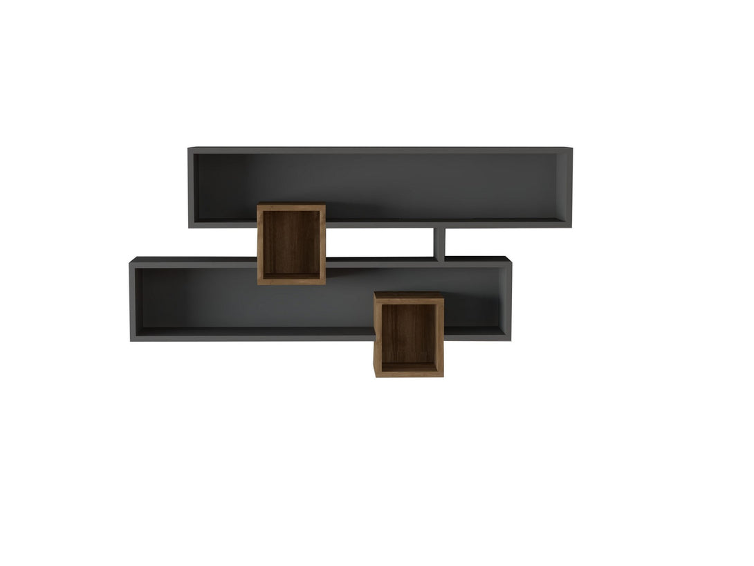 Fali polc Karen - Walnut, Anhtacite-VASBÚTOR