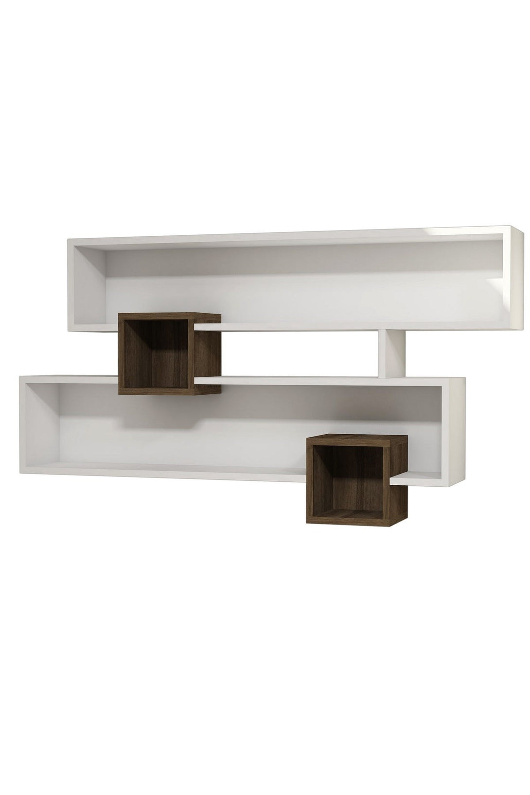 Fali polc Karen - Walnut, White-VASBÚTOR