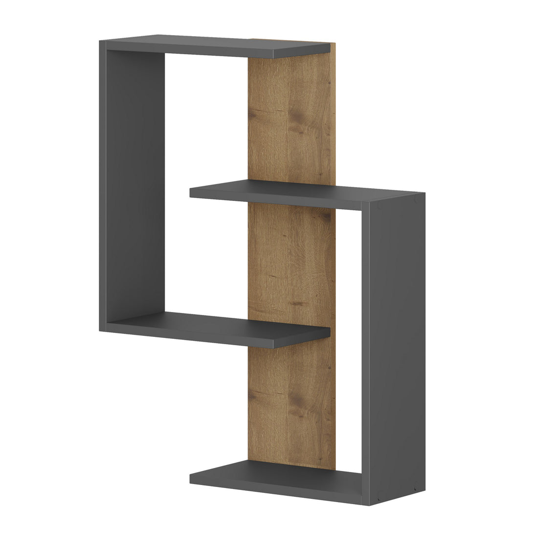 Fali polc Paranoid - Anthracite, Dark Oak-VASBÚTOR