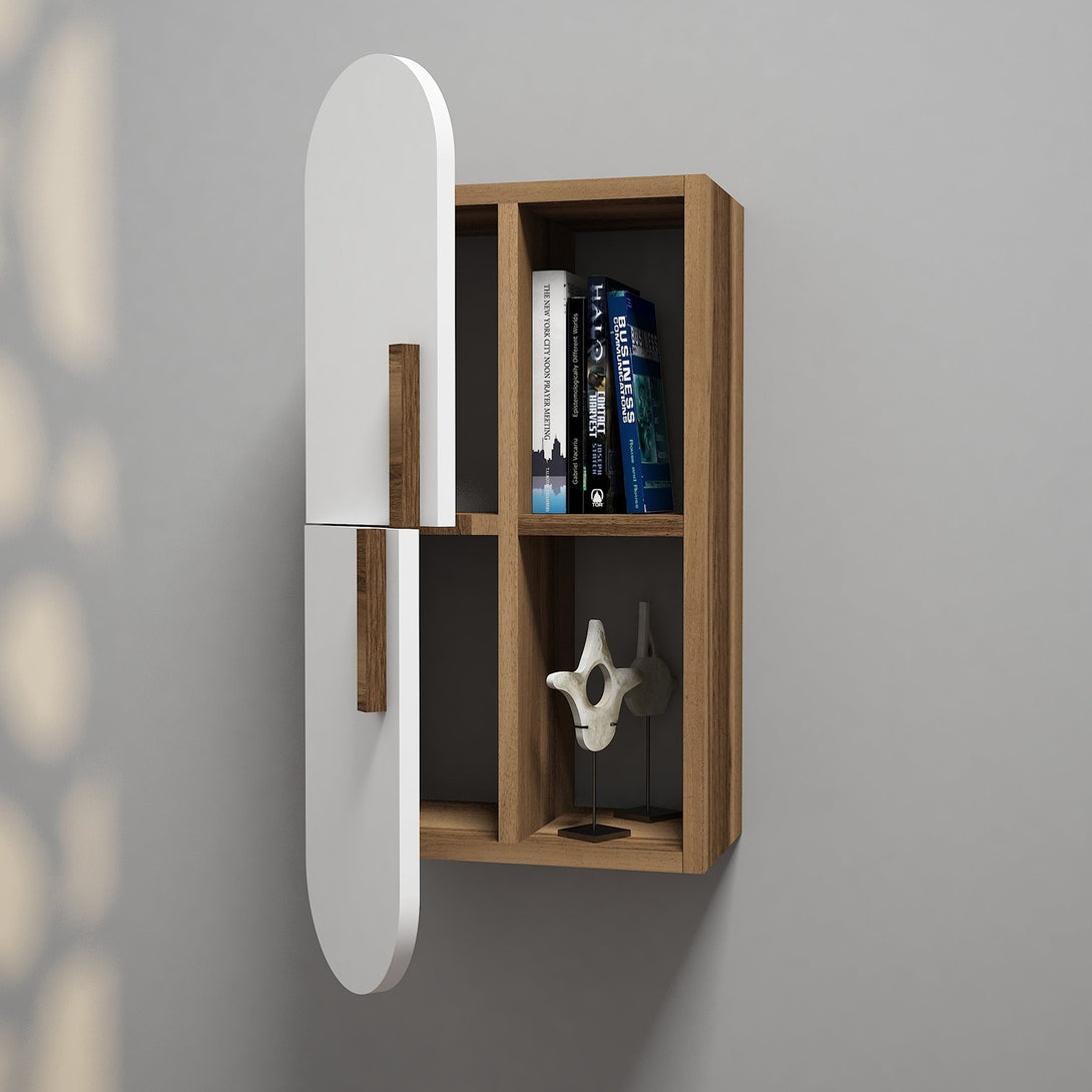 Fali polc Rose - Walnut, White-VASBÚTOR