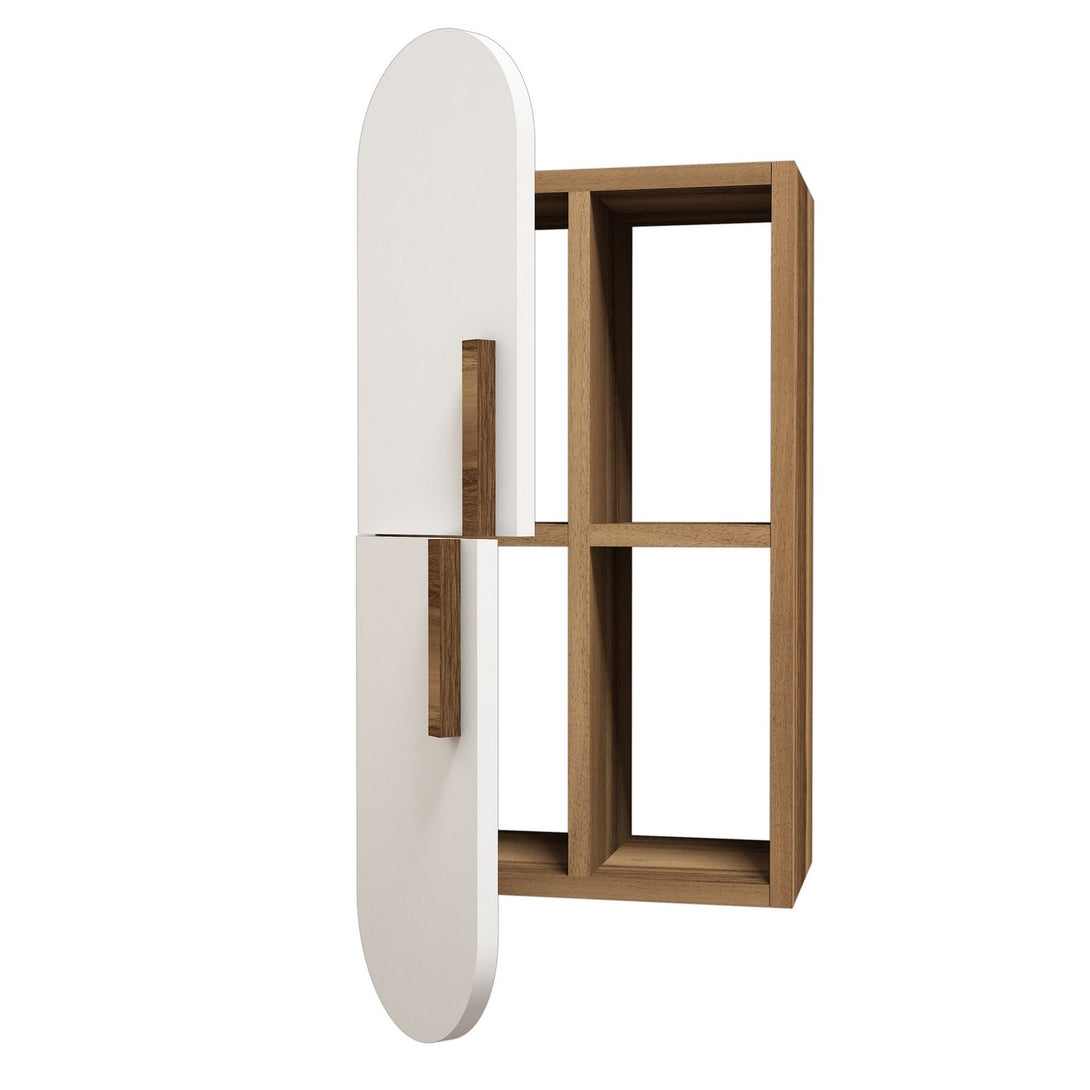 Fali polc Rose - Walnut, White-VASBÚTOR