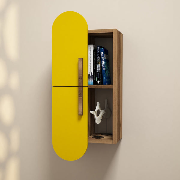 Fali polc Rose - Walnut, Yellow-VASBÚTOR