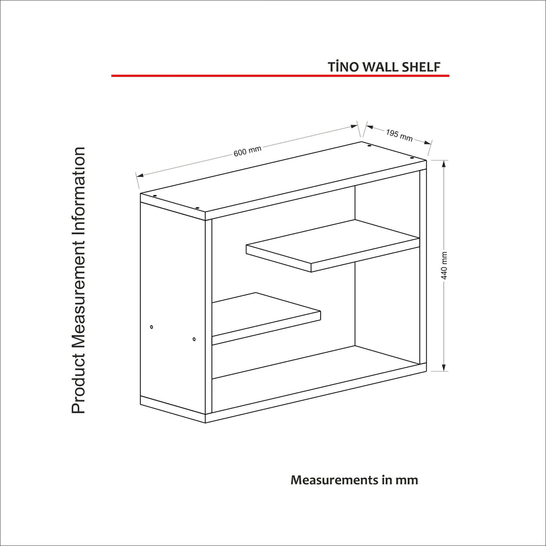 Fali polc Tino - Walnut-VASBÚTOR