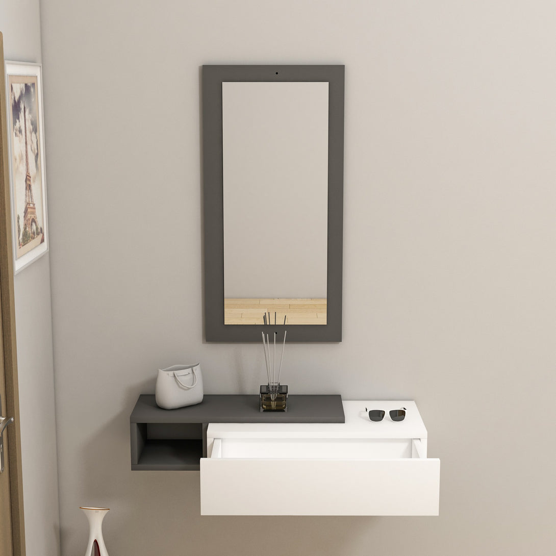 Fali polc Vien - Anthracite, White-VASBÚTOR