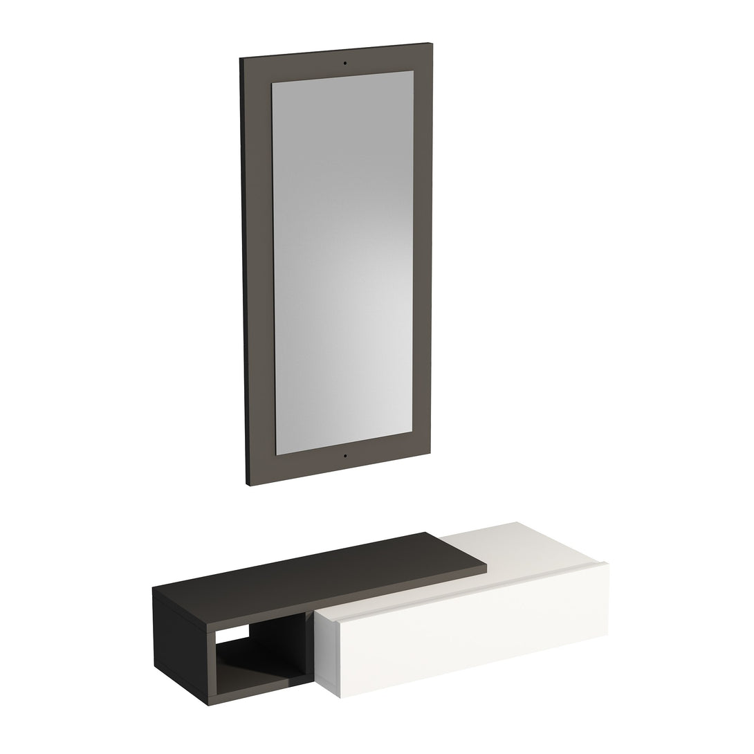 Fali polc Vien - Anthracite, White-VASBÚTOR