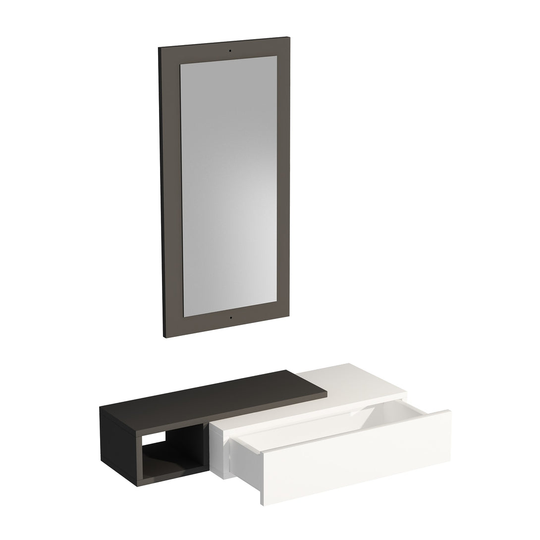 Fali polc Vien - Anthracite, White-VASBÚTOR
