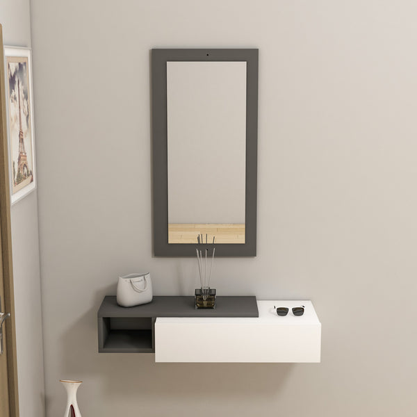 Fali polc Vien - Anthracite, White-VASBÚTOR