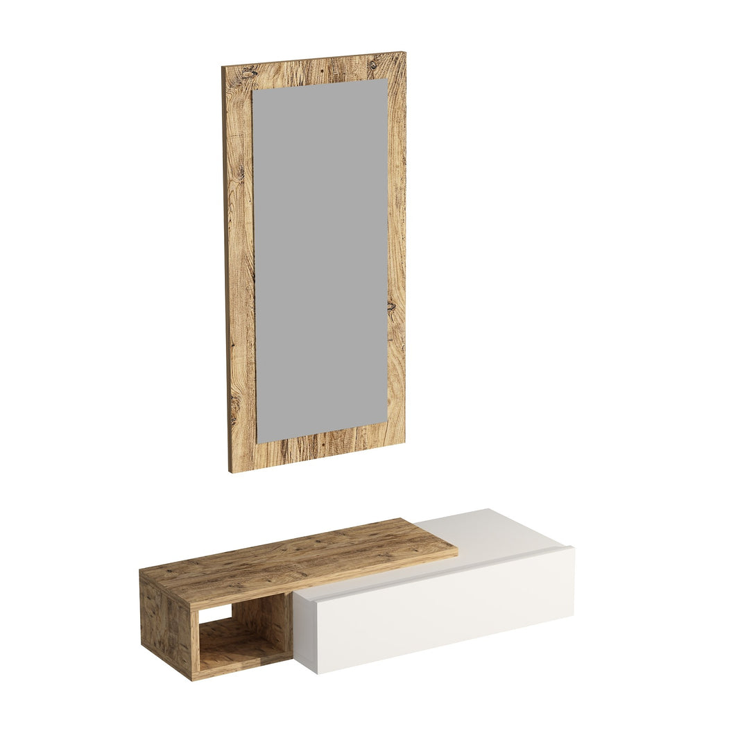 Fali polc Vien - Atlantic Pine, White-VASBÚTOR