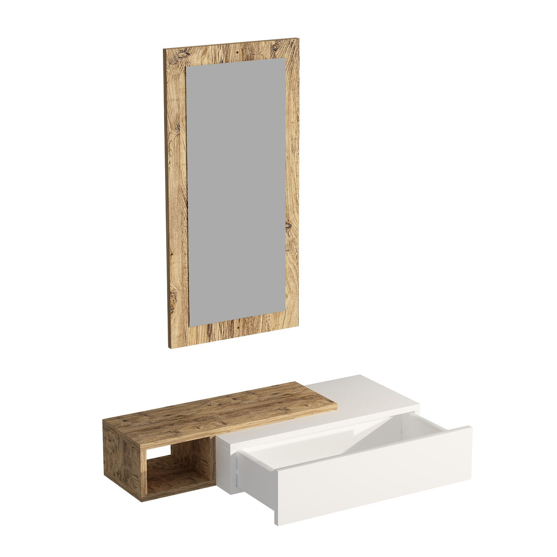 Fali polc Vien - Atlantic Pine, White-VASBÚTOR