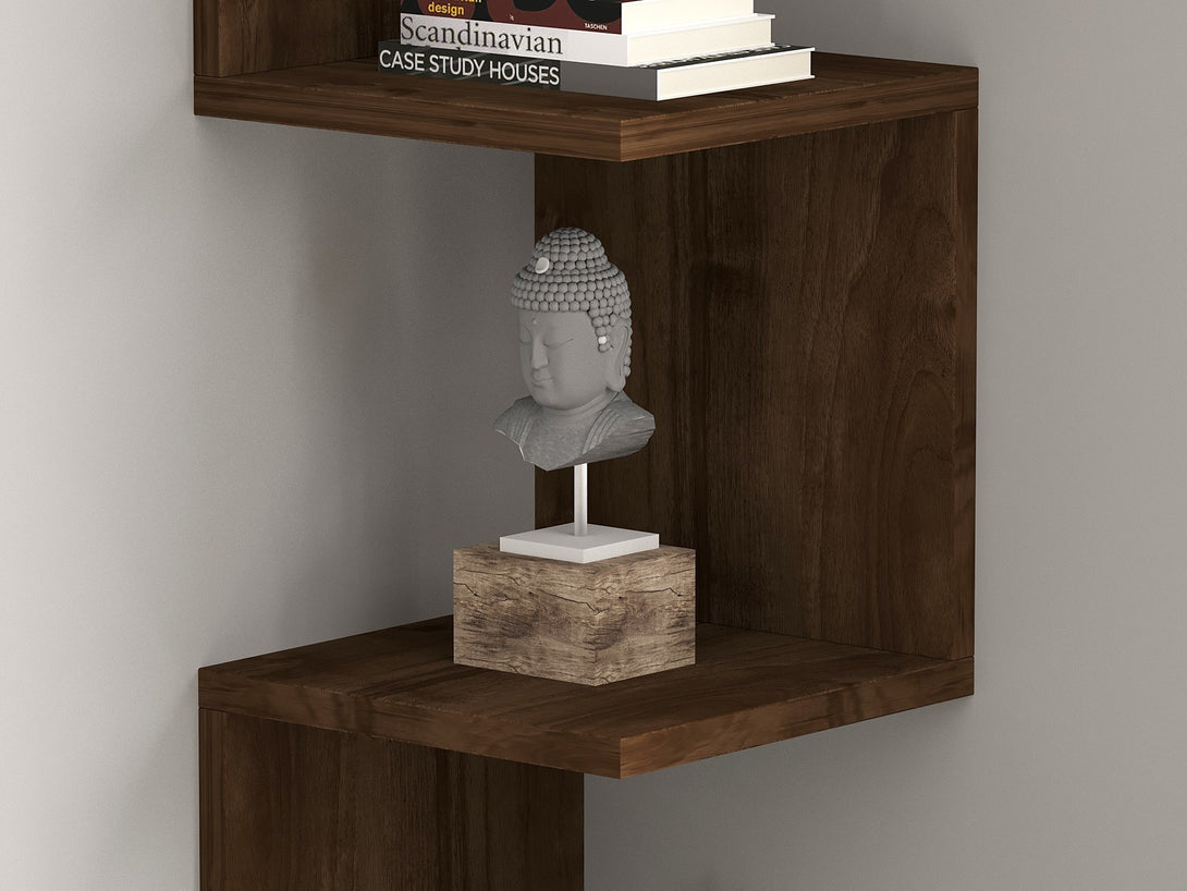 Fali polc Zikzak - Walnut-VASBÚTOR