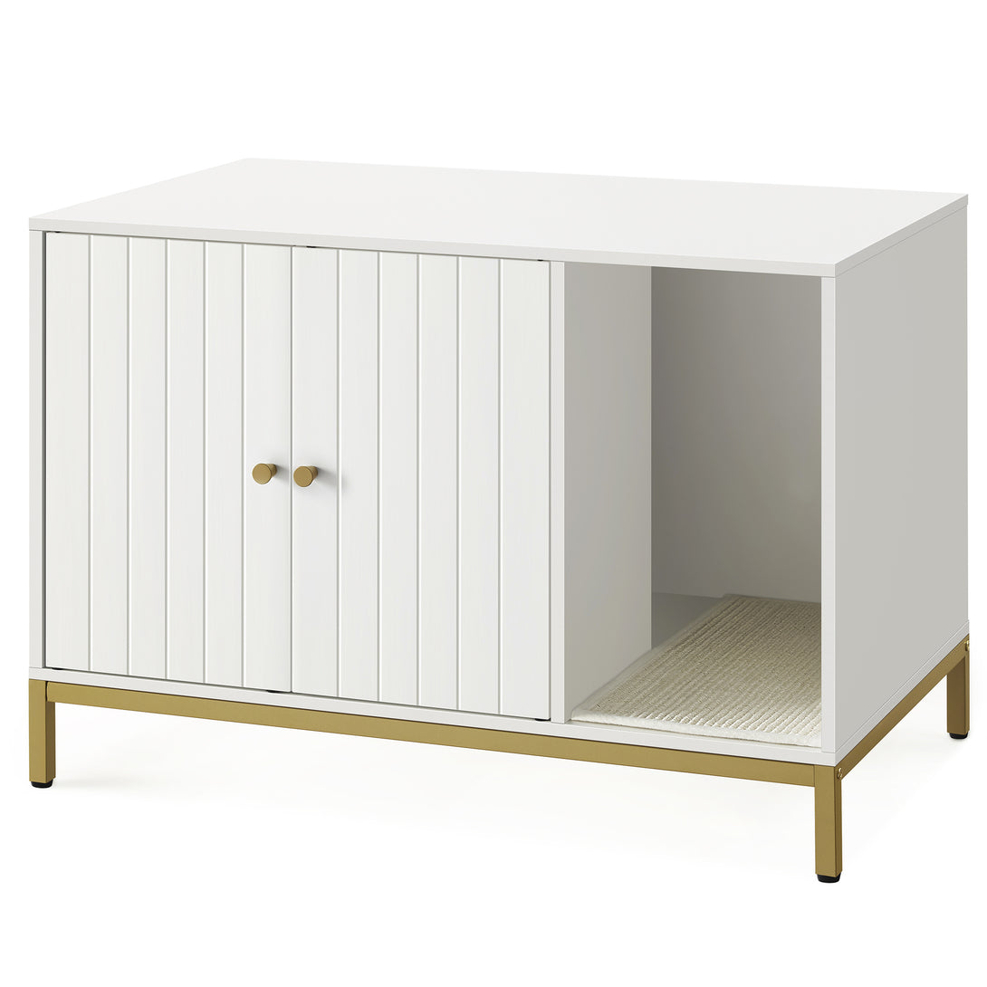Feandrea macskaalom-bútor 80 × 50 × 55 cm, fehér és arany színben-VASBÚTOR