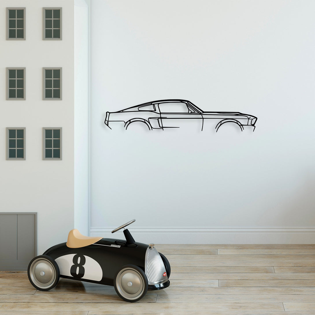 Fém fali dekoráció, 1967 Ford Mustang Shelby GT500 Silhouette-VASBÚTOR