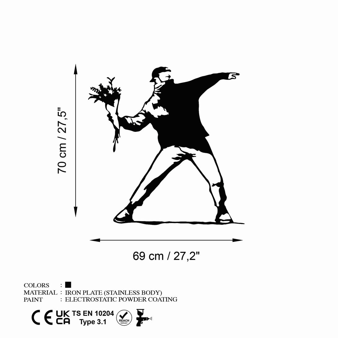 Fém fali dekoráció, Banksy Metal 01-VASBÚTOR