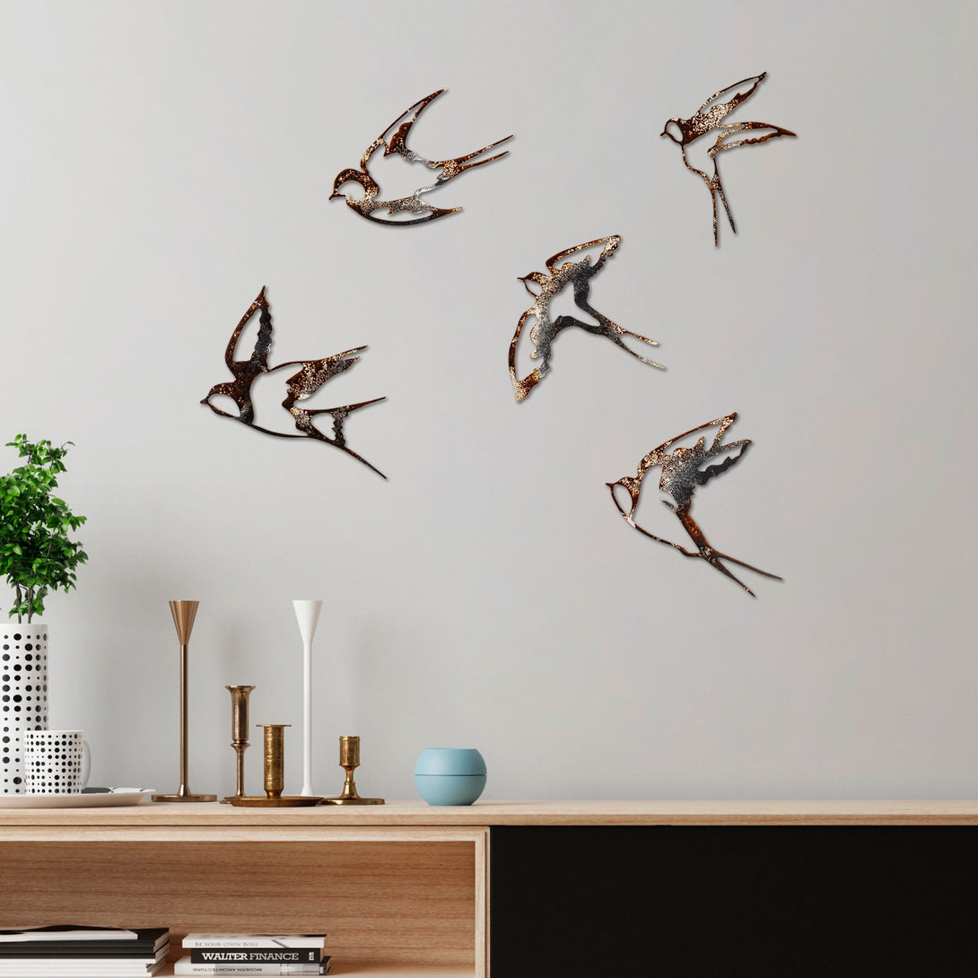 Fém fali dekoráció, Birds-2-VASBÚTOR