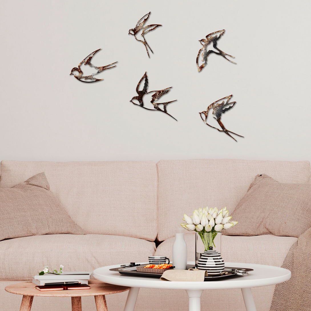 Fém fali dekoráció, Birds-2-VASBÚTOR