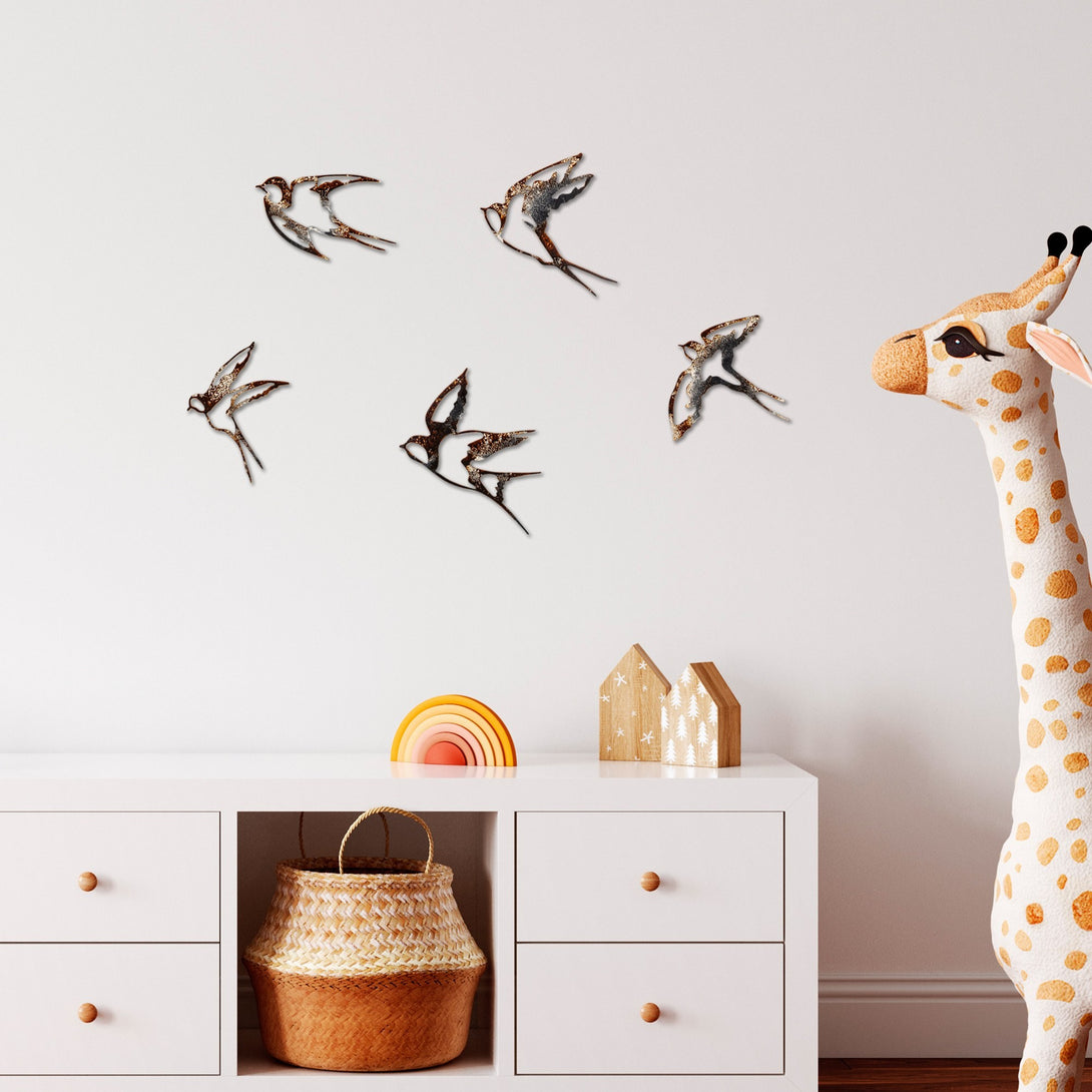 Fém fali dekoráció, Birds-2-VASBÚTOR