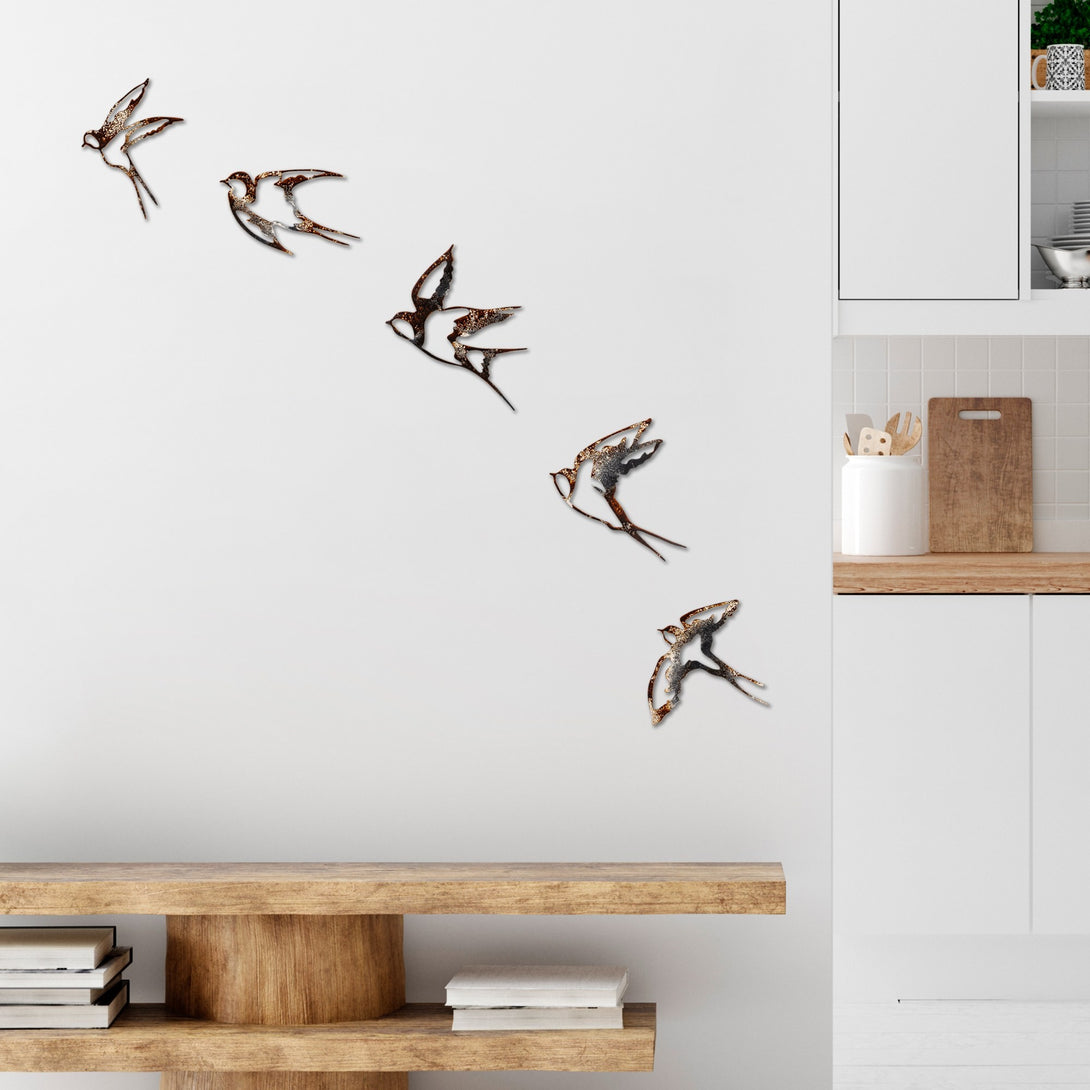 Fém fali dekoráció, Birds-2-VASBÚTOR