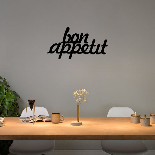 Fém fali dekoráció, Bon Appetit 1 - Fekete-VASBÚTOR