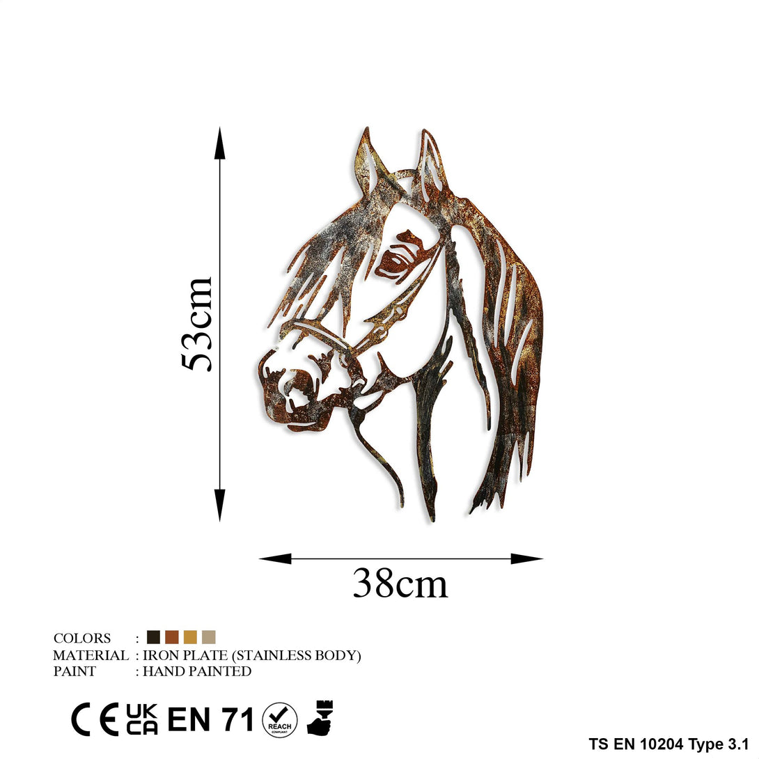 Fém fali dekoráció, Horse - 3-VASBÚTOR