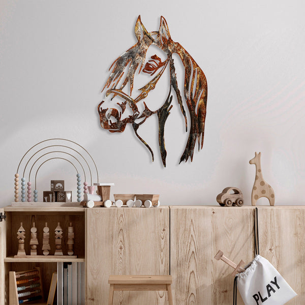 Fém fali dekoráció, Horse - 3-VASBÚTOR