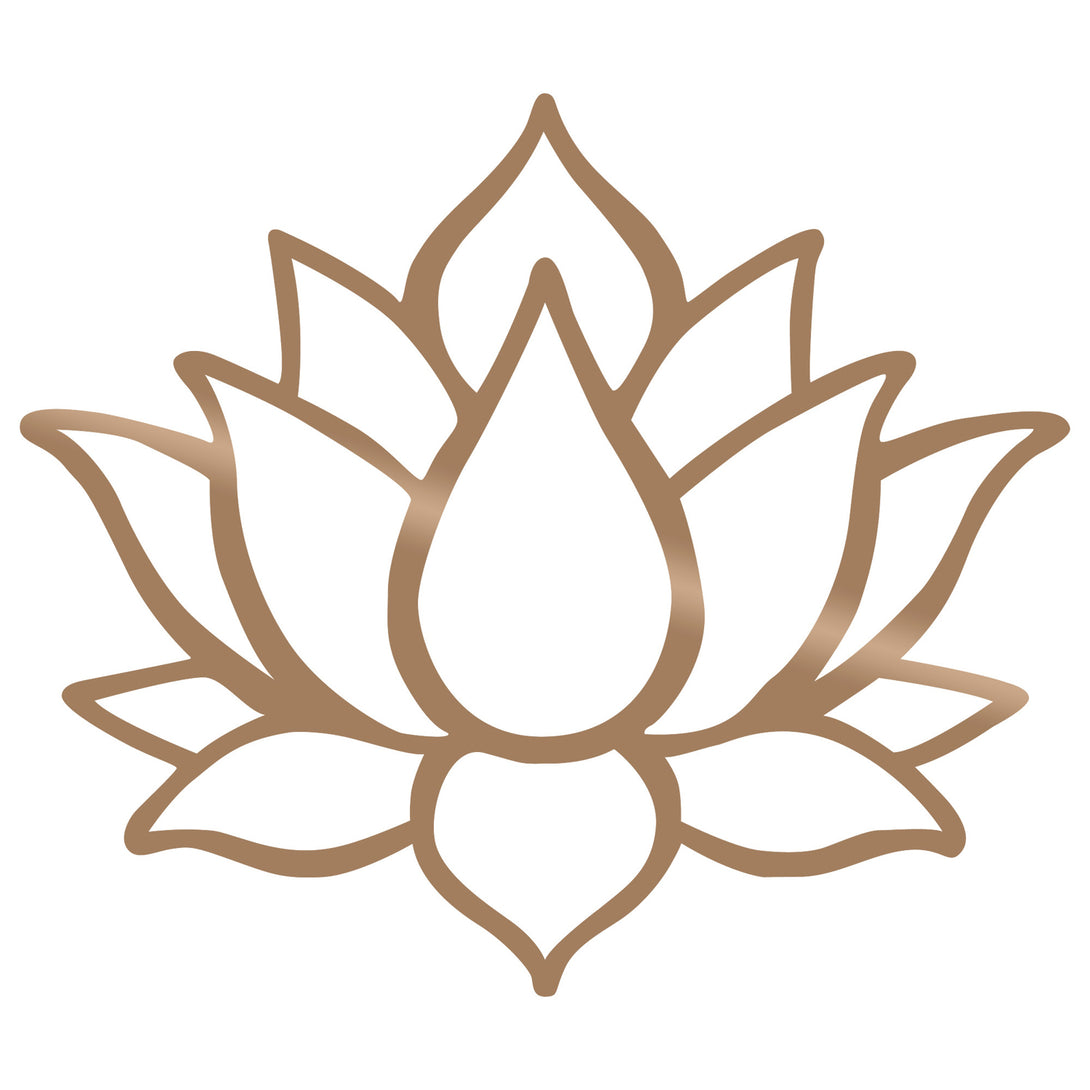Fém fali dekoráció, Lotus Flower 1 - Copper-VASBÚTOR