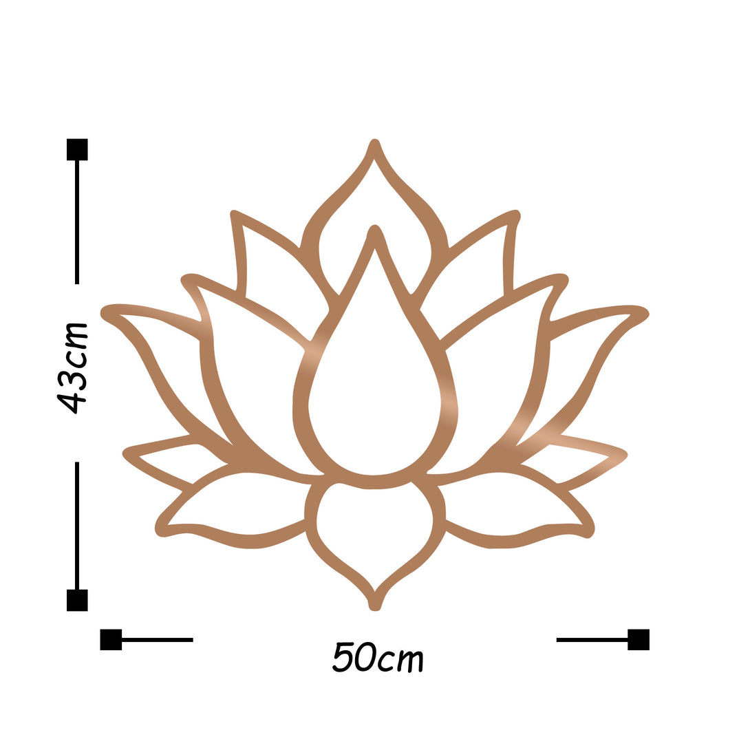 Fém fali dekoráció, Lotus Flower 1 - Copper-VASBÚTOR