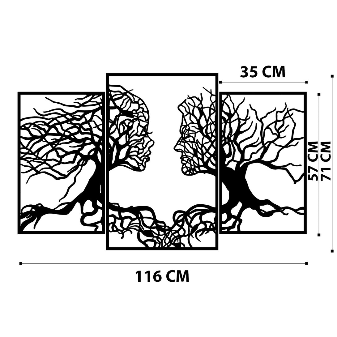 Fém fali dekoráció, Love Tree-VASBÚTOR