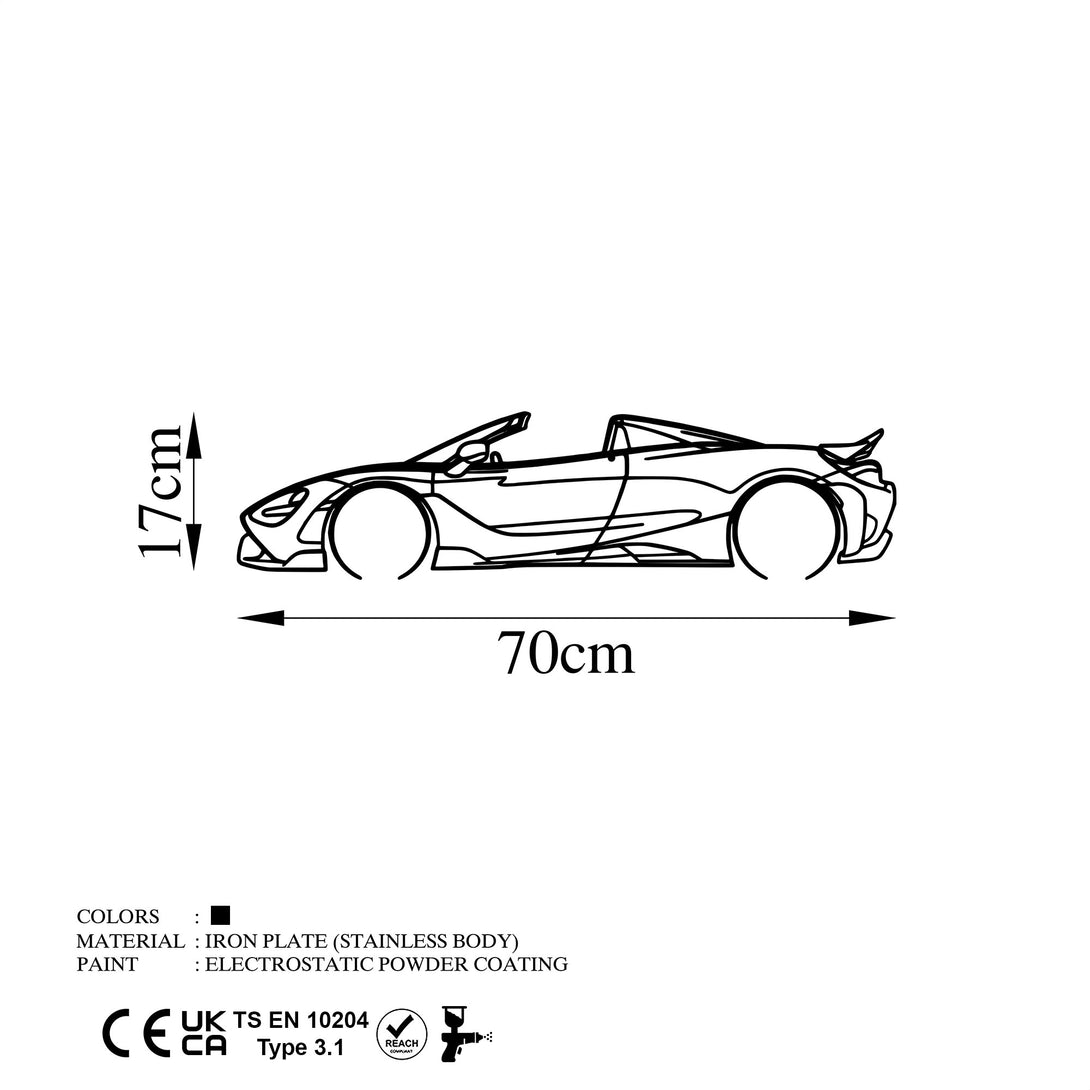 Fém fali dekoráció, McLaren 720S Silhouette-VASBÚTOR