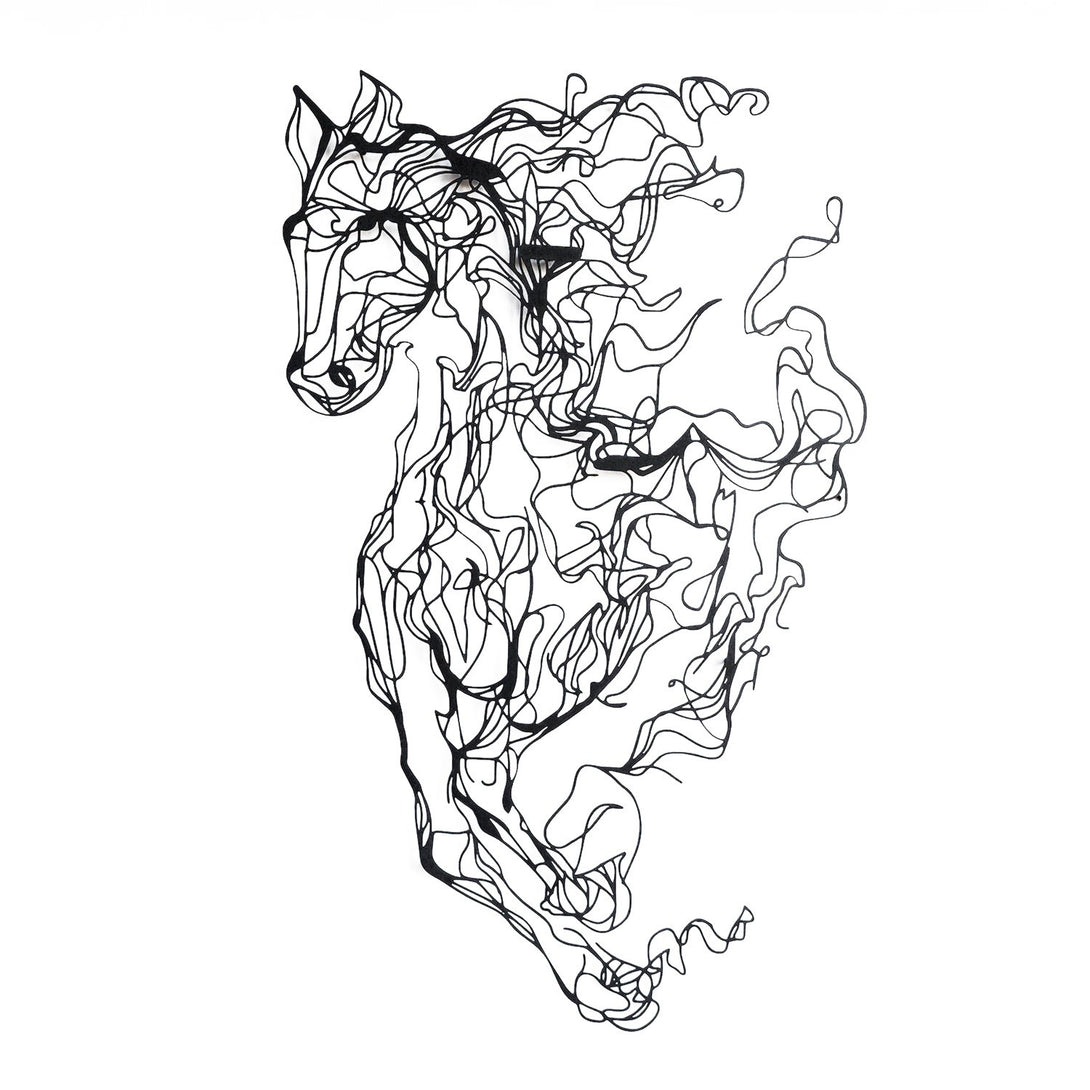 Fém fali dekoráció, Metal Horse Line Art - APT724-VASBÚTOR