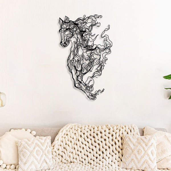 Fém fali dekoráció, Metal Horse Line Art - APT724-VASBÚTOR