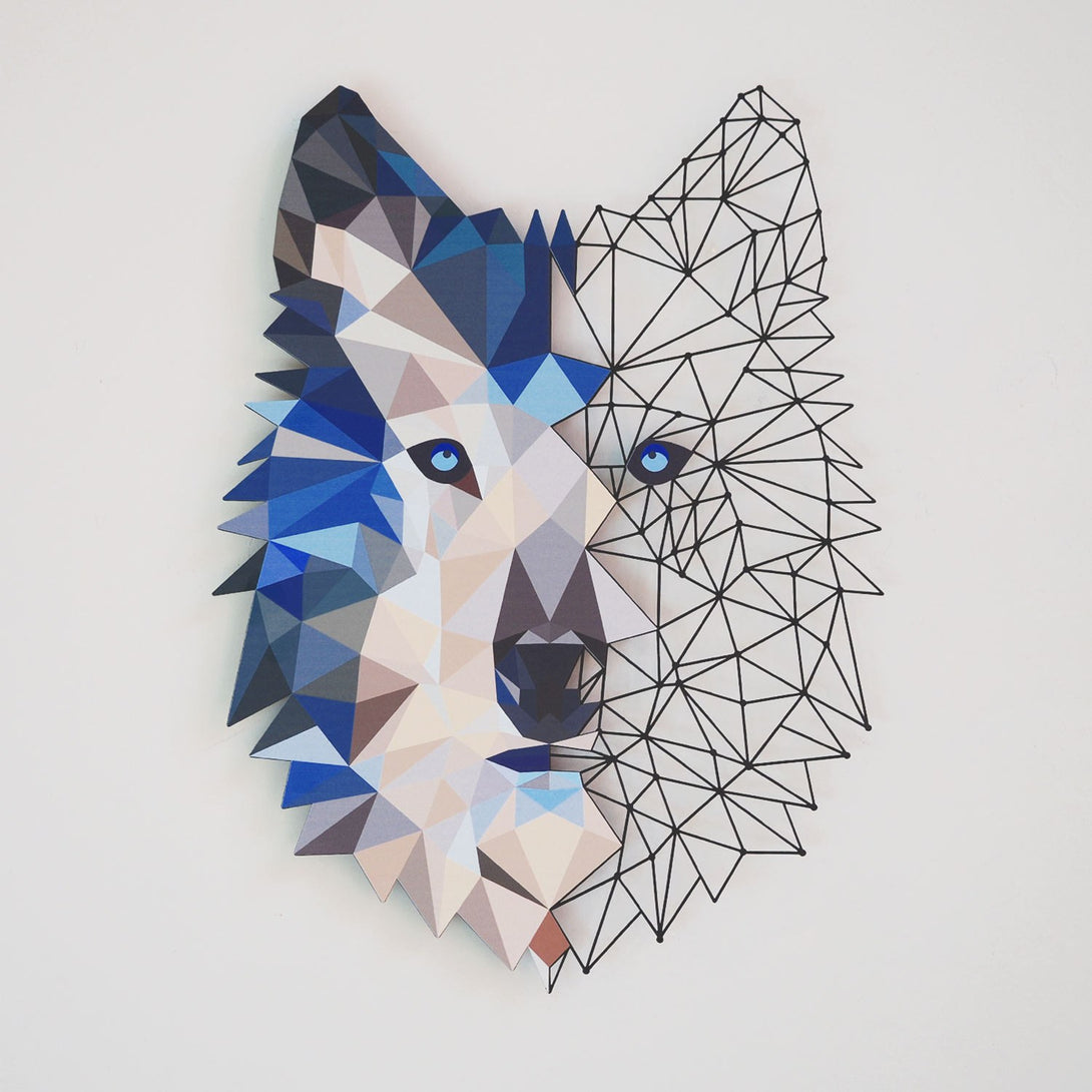 Fém fali dekoráció, Metal Wolf Wall Art - APT721-VASBÚTOR