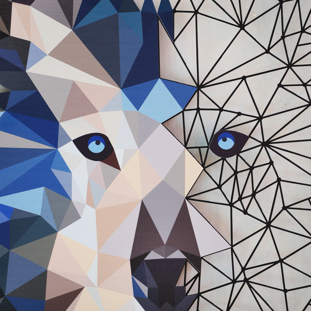 Fém fali dekoráció, Metal Wolf Wall Art - APT721-VASBÚTOR