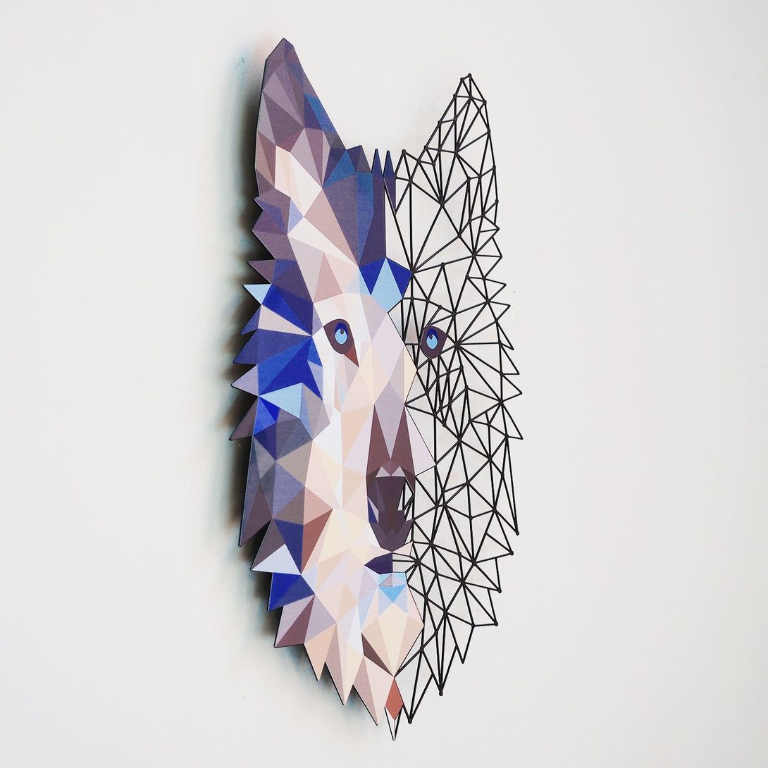 Fém fali dekoráció, Metal Wolf Wall Art - APT721-VASBÚTOR