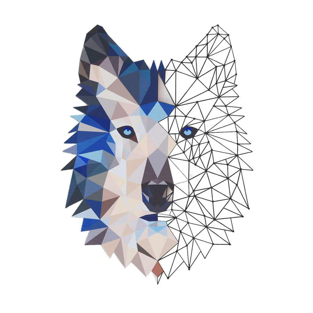 Fém fali dekoráció, Metal Wolf Wall Art - APT721-VASBÚTOR