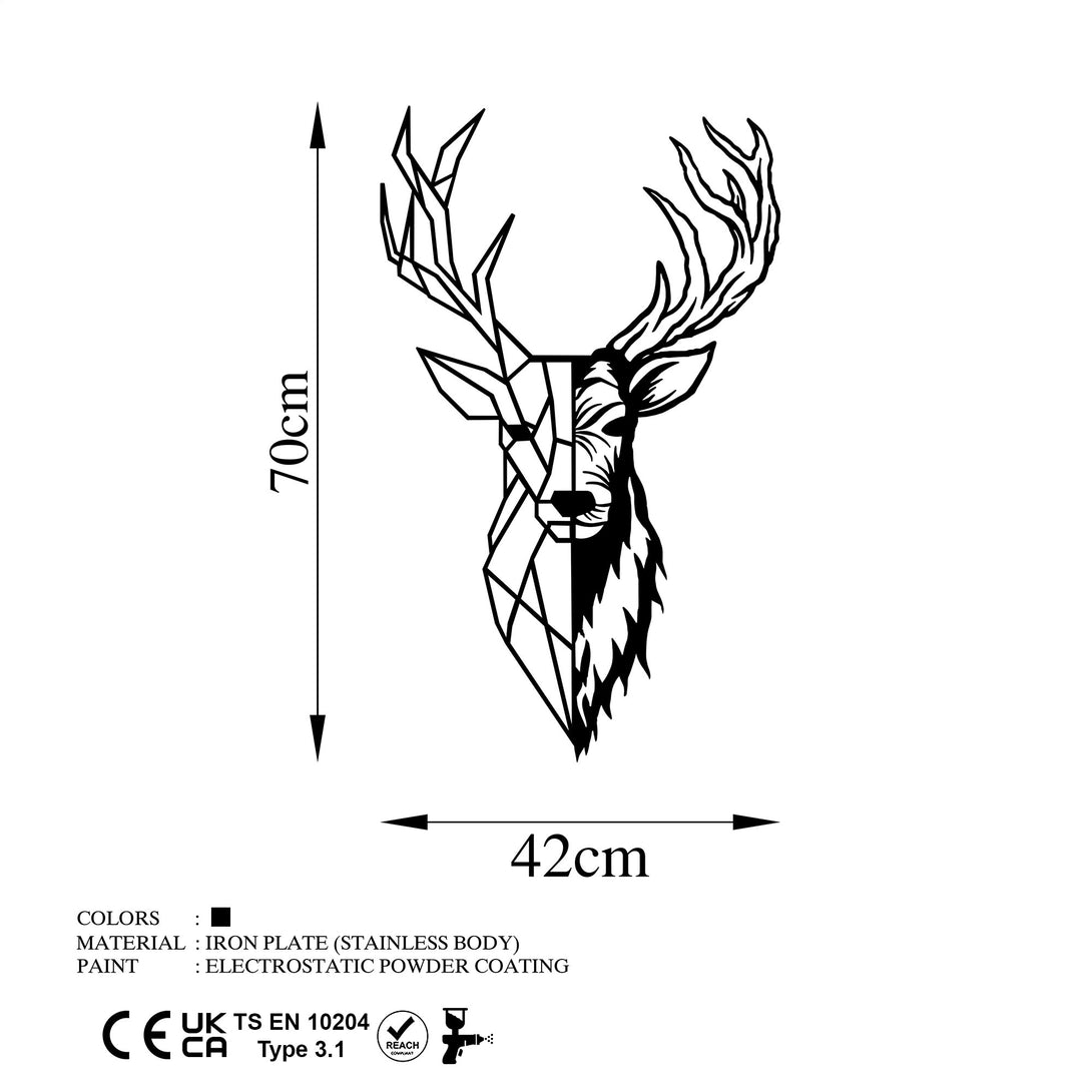 Fém fali dekoráció, Red Deer 2-VASBÚTOR