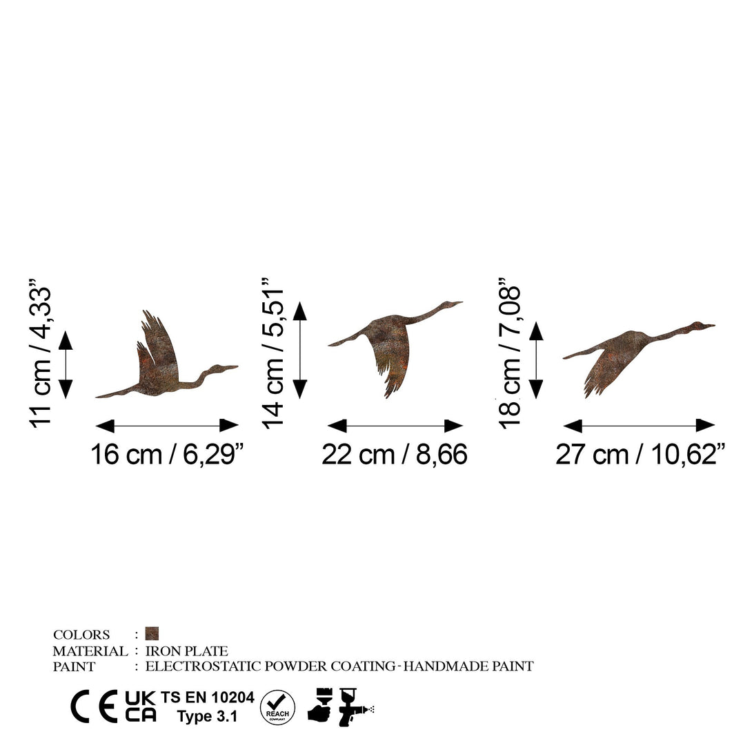 Fém fali dekoráció, Rusty Birds 1-VASBÚTOR