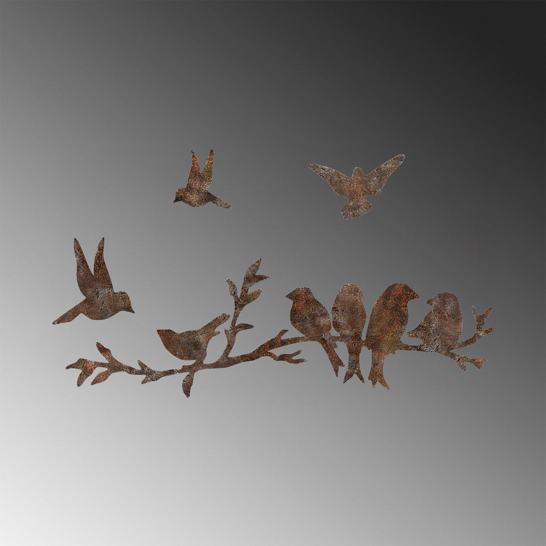 Fém fali dekoráció, Rusty Birds 2-VASBÚTOR