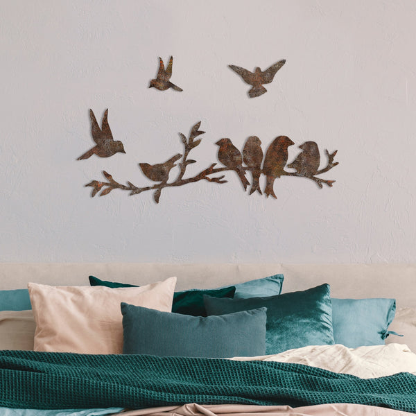 Fém fali dekoráció, Rusty Birds 2-VASBÚTOR
