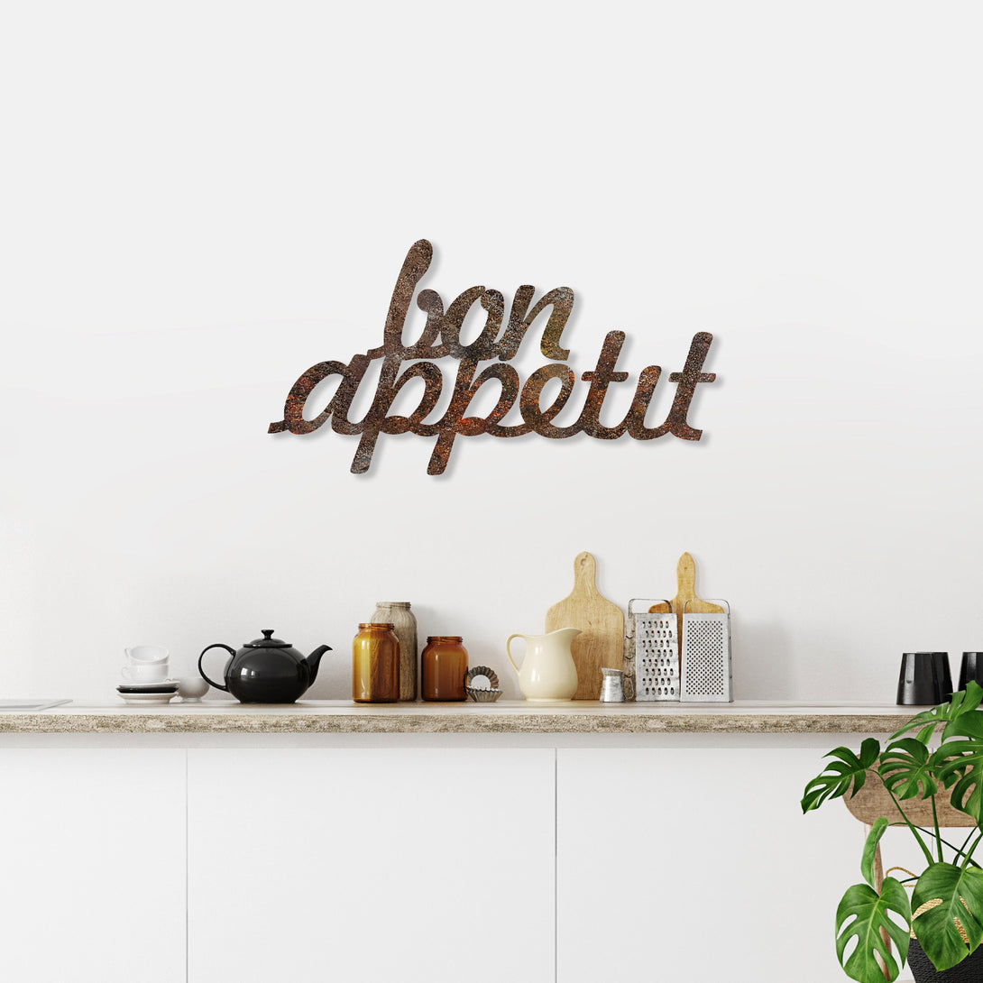 Fém fali dekoráció, Rusty Bon Appetit-VASBÚTOR