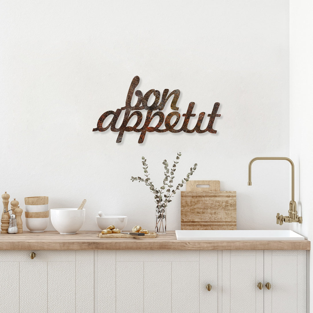 Fém fali dekoráció, Rusty Bon Appetit-VASBÚTOR