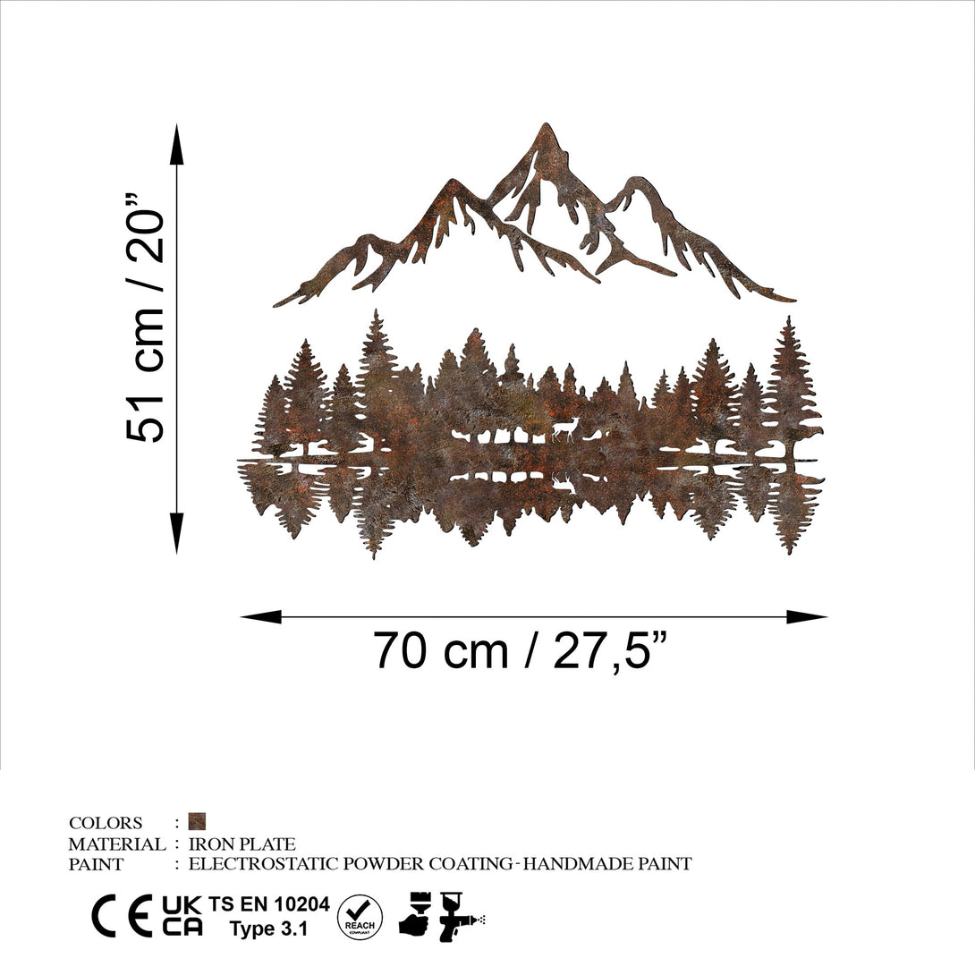 Fém fali dekoráció, Rusty Landscape 2-VASBÚTOR