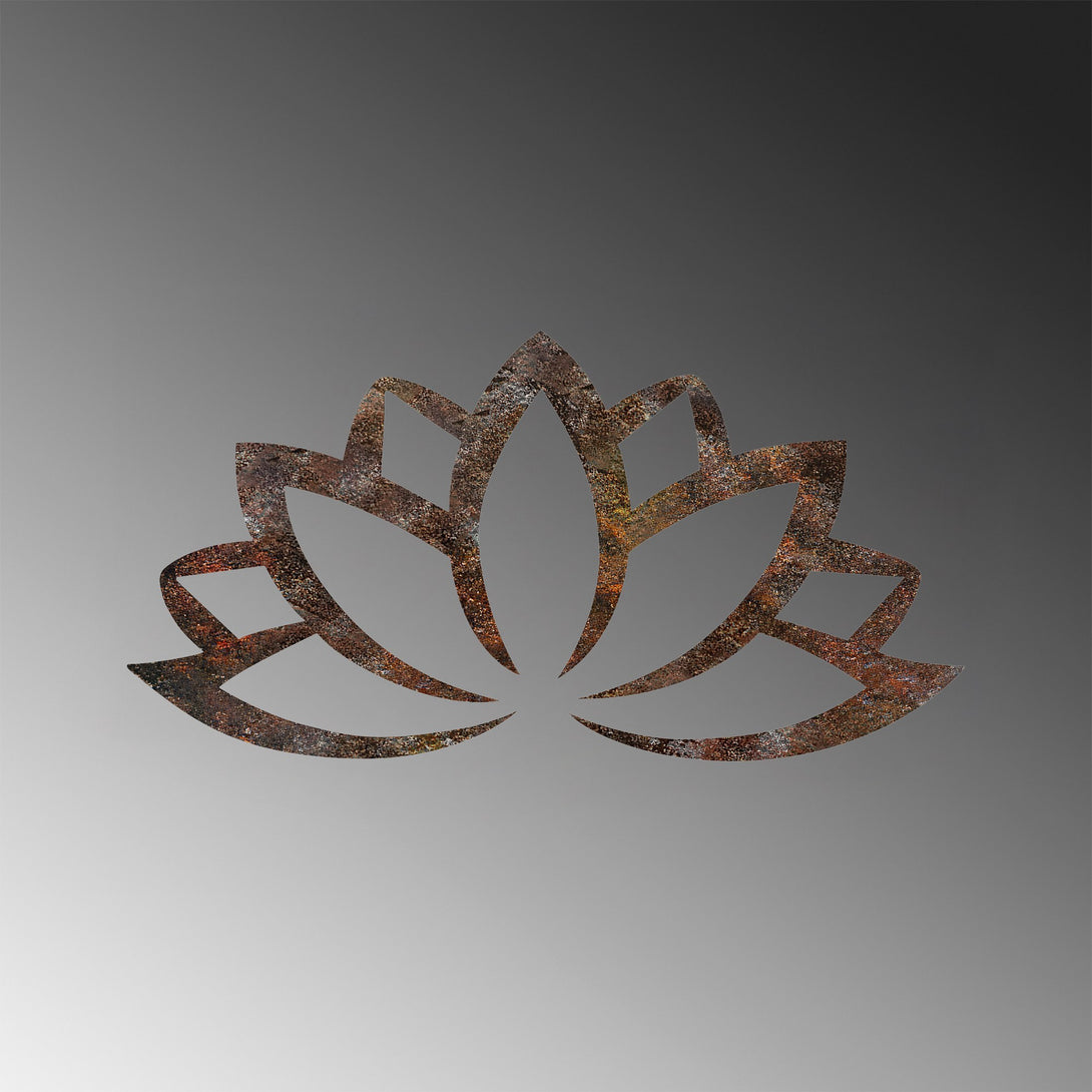 Fém fali dekoráció, Rusty Lotus-VASBÚTOR