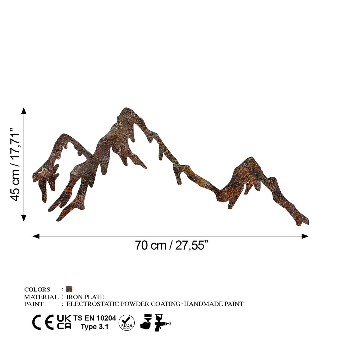 Fém fali dekoráció, Rusty Mountain-VASBÚTOR