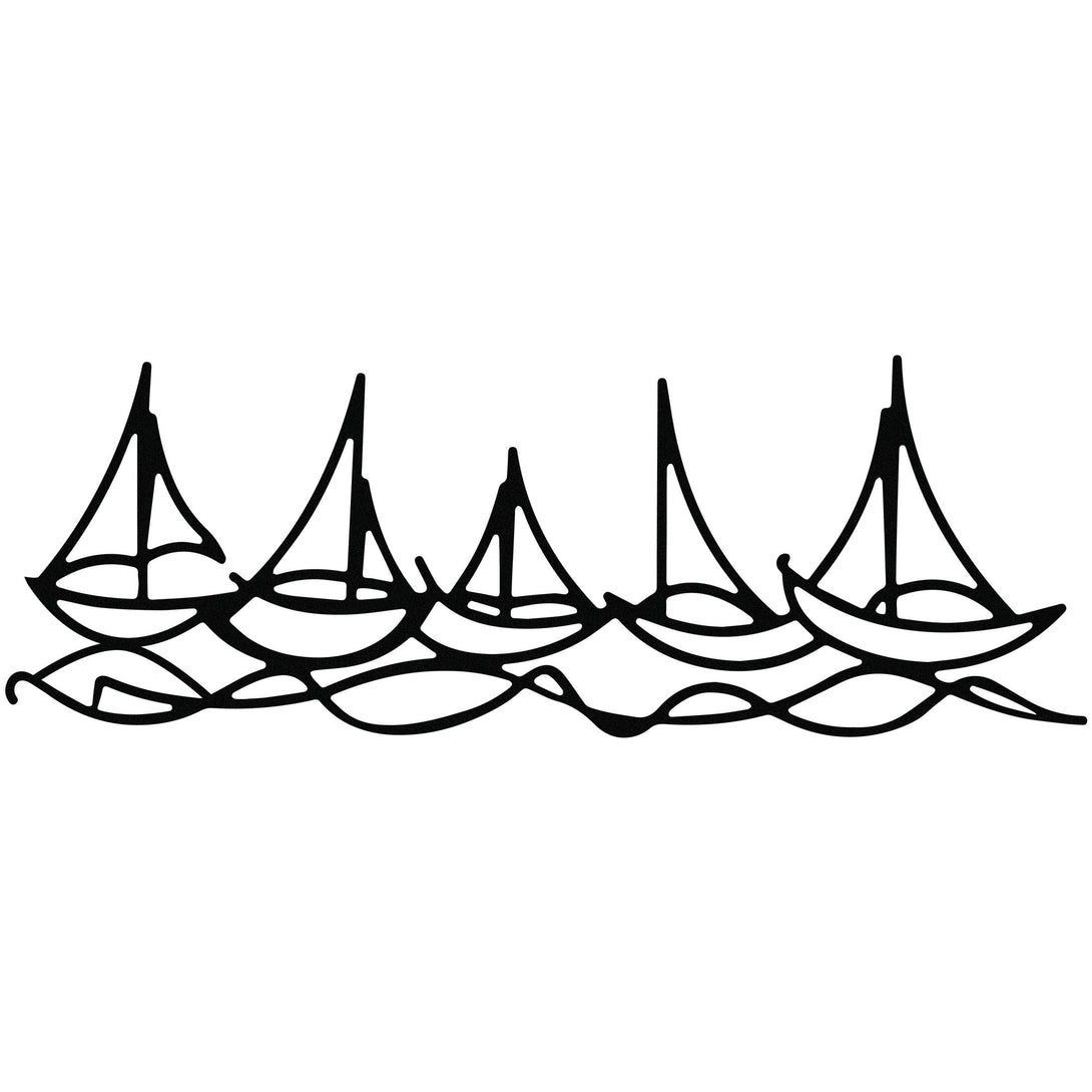 Fém fali dekoráció, Ships In Water-VASBÚTOR