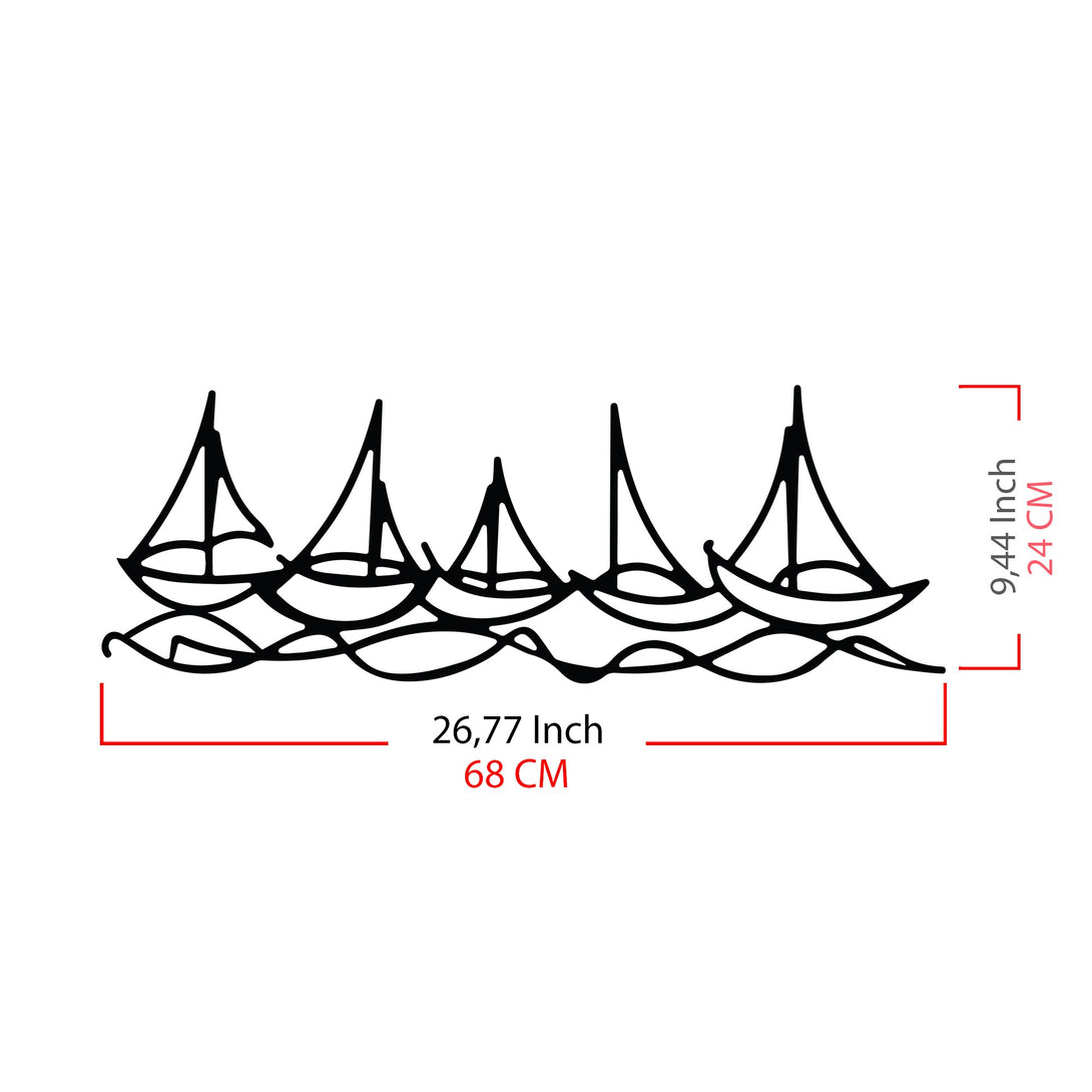 Fém fali dekoráció, Ships In Water-VASBÚTOR